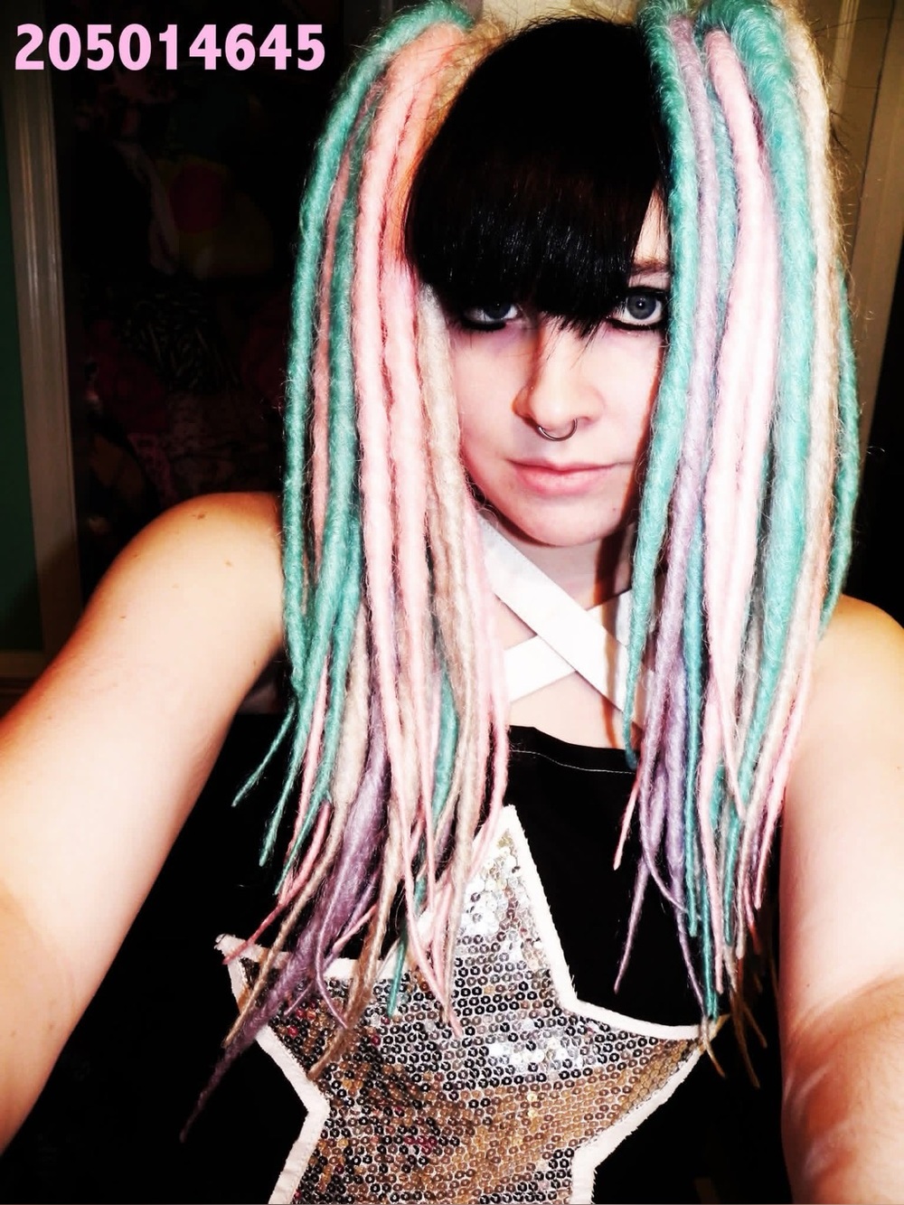 Pastel Pink & Mint Synthetic Dreadfall Extensions for Women